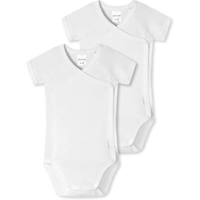 Schiesser Unisex Baby 2 PACK Wickelbody kurzarm und mit Knöpfen 100% Organic Bio Baumwolle Größe 44 bis 104 Schiesser Unisex Baby 2 PACK Wickelbody kurzarm und mit Knöpfen 100% Organic Bio Baumwolle Größe 44 bis 104