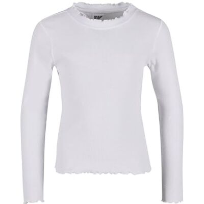 Urban Classics Meisjes T-shirt Girls Short Rib Longsleeve, lange mouwen, slim fit met golvende zomen, verkrijgbaar in 3 kleuren, maten 110/116-158/164, wit, 146 cm Urban Classics Meisjes T-shirt Girls Short Rib Longsleeve, lange mouwen, slim fit met golvende zomen, verkrijgbaar in 3 kleuren, maten 110/116-158/164, wit, 146 cm