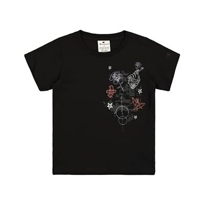 Champion T-shirt voor meisjes en meisjes, zwart (Nbk), 3-4 anni Champion T-shirt voor meisjes en meisjes, zwart (Nbk), 3-4 anni