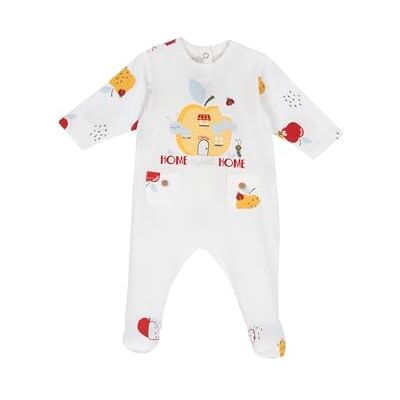 Chicco Katoenen rompertje met voet, pyjama voor kinderen en pasgeborenen, uniseks, Natuurlijk bedrukt, 3 Maanden Chicco Katoenen rompertje met voet, pyjama voor kinderen en pasgeborenen, uniseks, Natuurlijk bedrukt, 3 Maanden