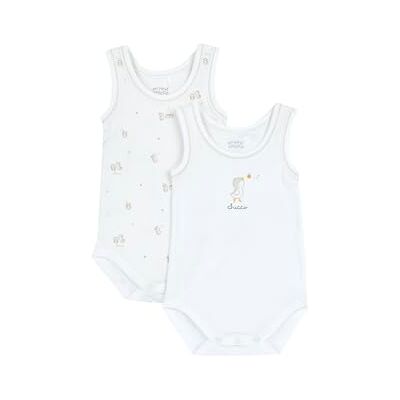 Chicco Extra mouwloze bodyset voor jongens en meisjes, Wit, 3 Maanden Chicco Extra mouwloze bodyset voor jongens en meisjes, Wit, 3 Maanden