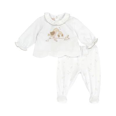 Chicco Set hoofdbanden en beenkappen van katoen, pyjama voor jongens en meisjes, Wit, 3 Maanden Chicco Set hoofdbanden en beenkappen van katoen, pyjama voor jongens en meisjes, Wit, 3 Maanden