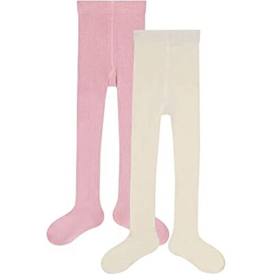 Camano Unisex Kinderen Online Children Organic Cotton ca-Soft Tights 2-pack sokken, Silver Rose + Offwhite, 134/146, zilver roze +gebroken wit Camano Unisex Kinderen Online Children Organic Cotton ca-Soft Tights 2-pack sokken, Silver Rose + Offwhite, 134/146, zilver roze +gebroken wit