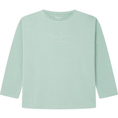 Pepe Jeans Vita Ls T-shirt voor meisjes, Groen (Sage Green), 8 jaar Pepe Jeans Vita Ls T-shirt voor meisjes, Groen (Sage Green), 8 jaar