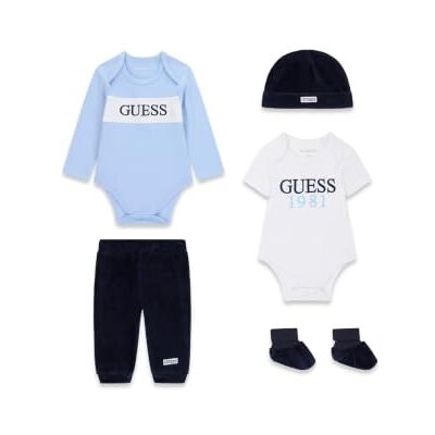 GUESS Uniseks set hoed + Ls Body + SS Body + SET HOED + LS BODY + SS BODY + BROEK + BOOTIES (pak van 4) GUESS Uniseks set hoed + Ls Body + SS Body + SET HOED + LS BODY + SS BODY + BROEK + BOOTIES (pak van 4)