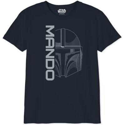 STAR WARS Mandalorian Mando Icon and Logo" BOSWMANTS070 T-shirt voor jongens, marineblauw, maat 08 jaar, Marineblauw, 8 Jaren STAR WARS Mandalorian Mando Icon and Logo" BOSWMANTS070 T-shirt voor jongens, marineblauw, maat 08 jaar, Marineblauw, 8 Jaren