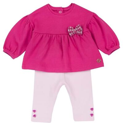 Chicco Tweedelig trainingspak voor meisjes 0-24, Donker Roze, 12 Maanden Chicco Tweedelig trainingspak voor meisjes 0-24, Donker Roze, 12 Maanden
