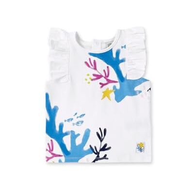 Tuc Tuc Mouwloos T-shirt voor baby's en peuters, Wit, 6 maanden Tuc Tuc Mouwloos T-shirt voor baby's en peuters, Wit, 6 maanden
