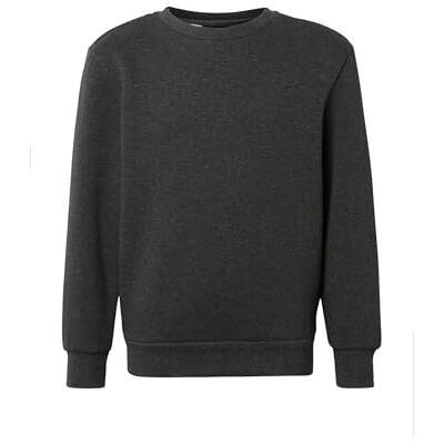 Urban Classics Kids Fluffy Crewneck Oversized sweatshirt van katoen en polyester met geborstelde binnenkant – casual voor school en vrije tijd, houtskool, 158-164 Urban Classics Kids Fluffy Crewneck Oversized sweatshirt van katoen en polyester met geborstelde binnenkant – casual voor school en vrije tijd, houtskool, 158-164