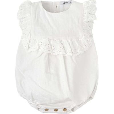 BABIDU Meisje met licht, rompertje met korte mouwen en ruches, geborduurd, uniseks, baby, Uniek, 1 meses BABIDU Meisje met licht, rompertje met korte mouwen en ruches, geborduurd, uniseks, baby, Uniek, 1 meses