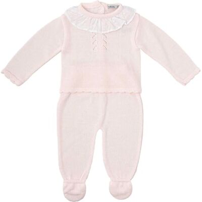 BABIDU Meisjesset met lange mouwen T-shirt met ruches kraag en bijpassende bedrukte beenkappen, uniseks, baby, Roze, 3 Maanden BABIDU Meisjesset met lange mouwen T-shirt met ruches kraag en bijpassende bedrukte beenkappen, uniseks, baby, Roze, 3 Maanden