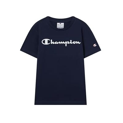 Champion Script Shop Jongens T-shirt met korte mouwen, marineblauw Champion Script Shop Jongens T-shirt met korte mouwen, marineblauw