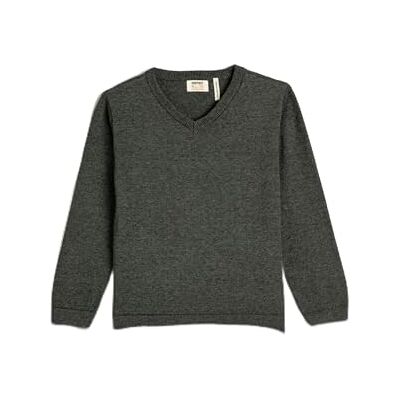 Koton Boys's Basic Sweater V-hals lange mouwen katoenen trui, grijs (023), 4-5 Jaar Koton Boys's Basic Sweater V-hals lange mouwen katoenen trui, grijs (023), 4-5 Jaar