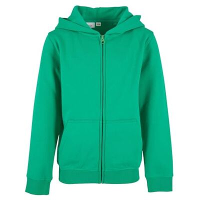 Build Your Brand Organic Basic Kids Zip Hoody, hoodie met ritssluiting, voor jongens en meisjes, 100% biologisch katoen, grasgroen, 134-140 Build Your Brand Organic Basic Kids Zip Hoody, hoodie met ritssluiting, voor jongens en meisjes, 100% biologisch katoen, grasgroen, 134-140