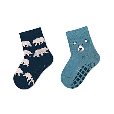 Sterntaler Baby-jongens ABS sokken dubbelpak berenkousen, marineblauw, normaal Sterntaler Baby-jongens ABS sokken dubbelpak berenkousen, marineblauw, normaal