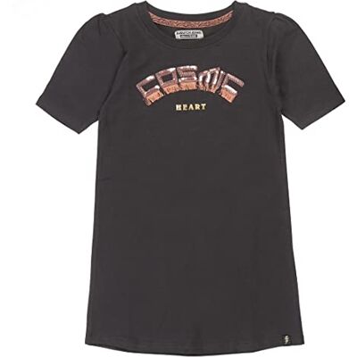DJ Dutchjeans Meisjes 3/4 Mouwen Jurk, Grijs, 98 DJ Dutchjeans Meisjes 3/4 Mouwen Jurk, Grijs, 98