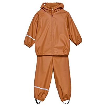 Celavi Unisex Basic Rainwear Set Pu Rainwear Set voor kinderen (1 stuk), Amber Brown, 80 Celavi Unisex Basic Rainwear Set Pu Rainwear Set voor kinderen (1 stuk), Amber Brown, 80