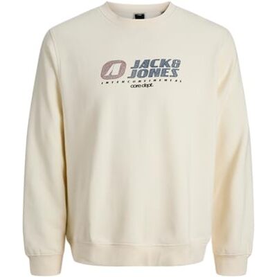 JACK & JONES Junior Jcotier Print Sweat Crew Neck Sn Jnr, Sweet Corn, 152 JACK & JONES Junior Jcotier Print Sweat Crew Neck Sn Jnr, Sweet Corn, 152
