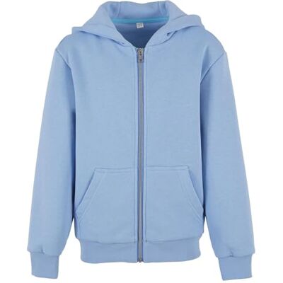 Build Your Brand Kids Fluffy Zip Hoody, pluizige Zip Hoodie voor jongens en meisjes, maten 110/116-158/164, Powderblue, 134-140 Build Your Brand Kids Fluffy Zip Hoody, pluizige Zip Hoodie voor jongens en meisjes, maten 110/116-158/164, Powderblue, 134-140