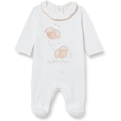 Chicco Jumpsuit Met Middenbeenopening baby-meisjes, Wit (1), 6M, Design in Italië Chicco Jumpsuit Met Middenbeenopening baby-meisjes, Wit (1), 6M, Design in Italië