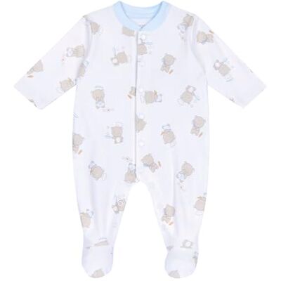 Chicco Romper voor baby en peuters, uniseks kinderen, Lichtblauw bedrukt, 12 Maanden Chicco Romper voor baby en peuters, uniseks kinderen, Lichtblauw bedrukt, 12 Maanden