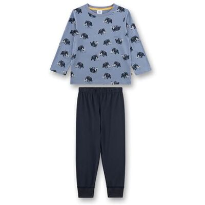 Sanetta Jongenspyjama blauw Hoogwaardige en comfortabele pyjama van biologisch katoen voor jongens met lange mouwen pyjama met mammoet allover Pyjamaset voor jongens, blauw, 92 Sanetta Jongenspyjama blauw Hoogwaardige en comfortabele pyjama van biologisch katoen voor jongens met lange mouwen pyjama met mammoet allover Pyjamaset voor jongens, blauw, 92
