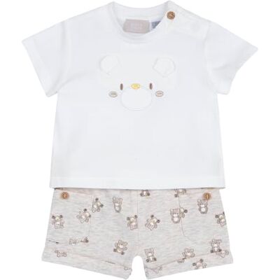 Chicco Set van T-shirt en shorts, Natuurlijk licht, 9 Maanden Chicco Set van T-shirt en shorts, Natuurlijk licht, 9 Maanden