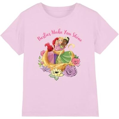 Disney Besties Shine met Ariel, Rapunzel, Tiana meisjes T-shirt, roze, 3-4 jaar, roze, 3-4 jaar Disney Besties Shine met Ariel, Rapunzel, Tiana meisjes T-shirt, roze, 3-4 jaar, roze, 3-4 jaar