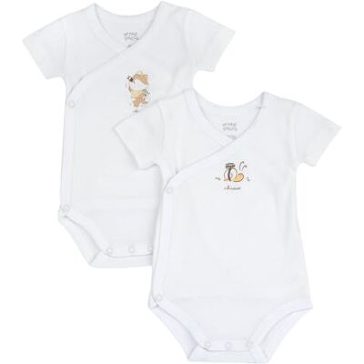 Chicco Set met twee body's, Wit, 6 Maanden Chicco Set met twee body's, Wit, 6 Maanden