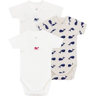Petit Bateau Babybody voor geboorte met korte mouwen (verpakking van 3), uniseks, Versie 1., 6 Maanden Petit Bateau Babybody voor geboorte met korte mouwen (verpakking van 3), uniseks, Versie 1., 6 Maanden