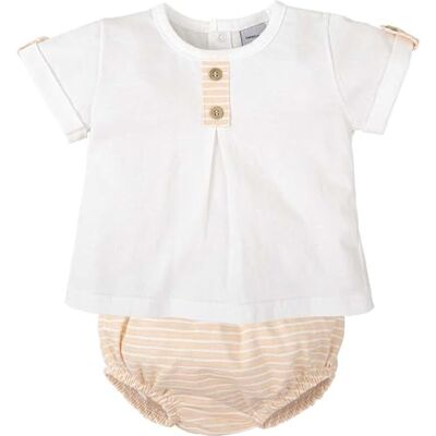 BABIDU Meisjesset met bedrukt T-shirt met korte mouwen en opstaande kraag, uniseks, voor baby's, Uniek, 3 Maanden BABIDU Meisjesset met bedrukt T-shirt met korte mouwen en opstaande kraag, uniseks, voor baby's, Uniek, 3 Maanden
