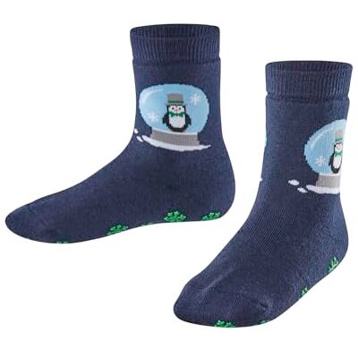 FALKE Uniseks-kind Stopper sokken Little Snow Globes K Hp katoen wol Noppen op de zool 1 paar, Blauw Space Blue 6116, 19/22 EU FALKE Uniseks-kind Stopper sokken Little Snow Globes K Hp katoen wol Noppen op de zool 1 paar, Blauw Space Blue 6116, 19/22 EU