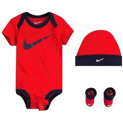 NIKE Swoosh Bodysuit voor baby's University Red 0/6 maanden NIKE Swoosh Bodysuit voor baby's University Red 0/6 maanden