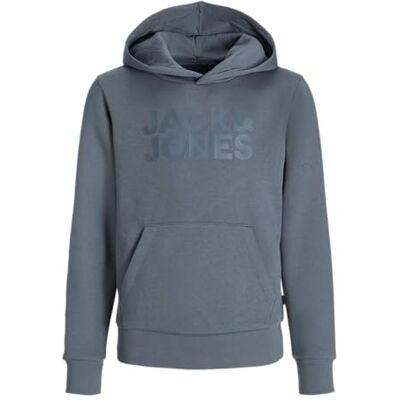 JACK & JONES Jongens Jjecorp Logo Sweat Hood Sn Mni, stormy weather, 116 JACK & JONES Jongens Jjecorp Logo Sweat Hood Sn Mni, stormy weather, 116