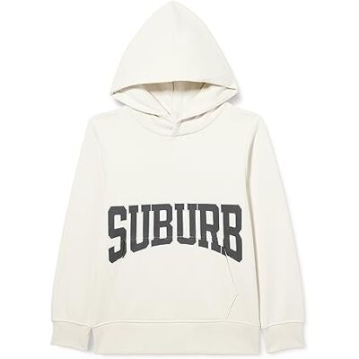 TOM TAILOR Jongens hoodie met opschrift, 32257-grijs-wit, 128 cm TOM TAILOR Jongens hoodie met opschrift, 32257-grijs-wit, 128 cm
