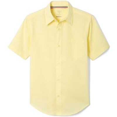 French Toast Boys' Short Sleeve Classic Poplin Dress Shirt (Standard & Husky), Yellow, 20 French Toast Boys' Short Sleeve Classic Poplin Dress Shirt (Standard & Husky), Yellow, 20