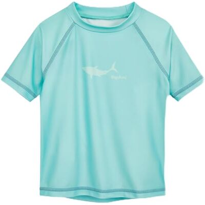 Playshoes Uniseks Badeshirt Rash Guard Shirt voor kinderen, turquoise haai, 122-128 Playshoes Uniseks Badeshirt Rash Guard Shirt voor kinderen, turquoise haai, 122-128