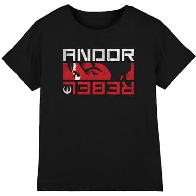 STAR WARS Andor Rebel Spy Unisex Kids T-shirt, zwart, 3-4 jaar, Zwart, 3-4 jaar STAR WARS Andor Rebel Spy Unisex Kids T-shirt, zwart, 3-4 jaar, Zwart, 3-4 jaar