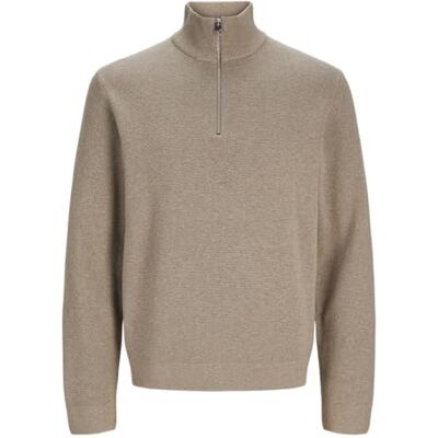 JACK & JONES Junior Jprblamilano Stitch Knit Half Zip Jnr, grijsbeige, 140 JACK & JONES Junior Jprblamilano Stitch Knit Half Zip Jnr, grijsbeige, 140