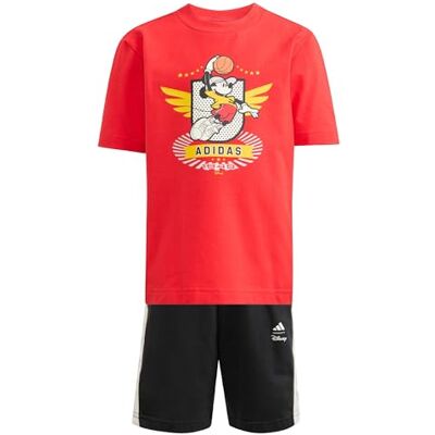 adidas Unisex niños DISNEY MICKEY MOUSE T-SHIRT SET, pure ruby/off white, 18-24 Months adidas Unisex niños DISNEY MICKEY MOUSE T-SHIRT SET, pure ruby/off white, 18-24 Months