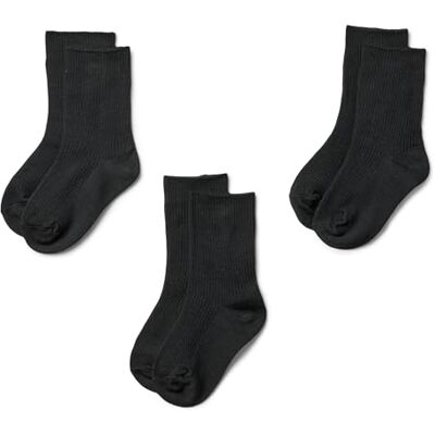 Amazon Essentials Geribbelde ronde sokken voor jongens, dagelijks, casual, schooluniform, 3 paar, Zwart, Medium (4-8 Years) Amazon Essentials Geribbelde ronde sokken voor jongens, dagelijks, casual, schooluniform, 3 paar, Zwart, Medium (4-8 Years)