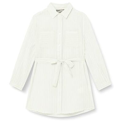 MIMO Meisjesjurk met lange mouwen, casual jurk, Lichtblauwe strepen, 128 cm MIMO Meisjesjurk met lange mouwen, casual jurk, Lichtblauwe strepen, 128 cm