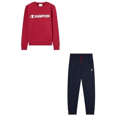 Champion Legacy Jongens Crewneck Sweatsuit, L, Rood, Rood, L Champion Legacy Jongens Crewneck Sweatsuit, L, Rood, Rood, L