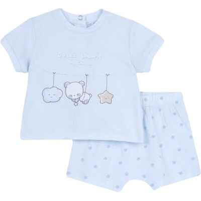 Chicco 2-Delige Set Van T-Shirt En Korte Broek (1) baby-jongens, Azuurblauw, 18M, Design in Italië Chicco 2-Delige Set Van T-Shirt En Korte Broek (1) baby-jongens, Azuurblauw, 18M, Design in Italië