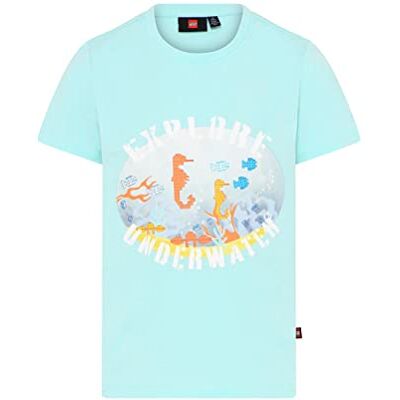 Lego T-shirt onderwater LWTaylor 309 T-shirt, 718 licht turquoise, 140 unisex, volwassenen Lego T-shirt onderwater LWTaylor 309 T-shirt, 718 licht turquoise, 140 unisex, volwassenen