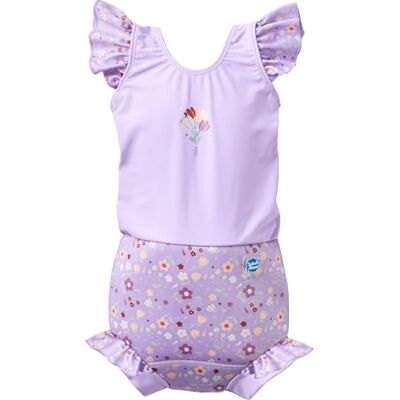 Splash About Happy Nappy Zwempak met ruches, Lilac Spring, 12-24 maanden Splash About Happy Nappy Zwempak met ruches, Lilac Spring, 12-24 maanden