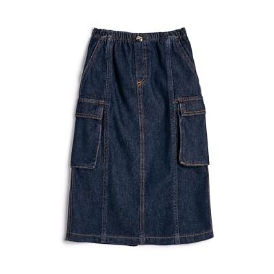 Koton Girls's Cargo Maxi Jean Slit Detail Elastische Tailleband Katoen Rok, Dark Indigo (din), 5-6 Jaar Koton Girls's Cargo Maxi Jean Slit Detail Elastische Tailleband Katoen Rok, Dark Indigo (din), 5-6 Jaar