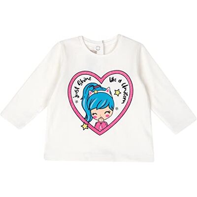 Chicco T-shirt met lange mouwen, wit, normaal meisjes en meisjes Chicco T-shirt met lange mouwen, wit, normaal meisjes en meisjes