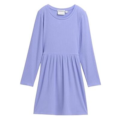 TOM TAILOR Basic meisjesjurk met geribbelde structuur, 30029 Calm Lavender, 92-98 TOM TAILOR Basic meisjesjurk met geribbelde structuur, 30029 Calm Lavender, 92-98