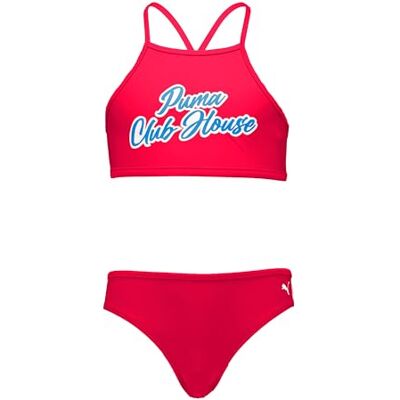 PUMA Swim Girls Club House Bikiniset 1P, rozerood, 116 cm PUMA Swim Girls Club House Bikiniset 1P, rozerood, 116 cm